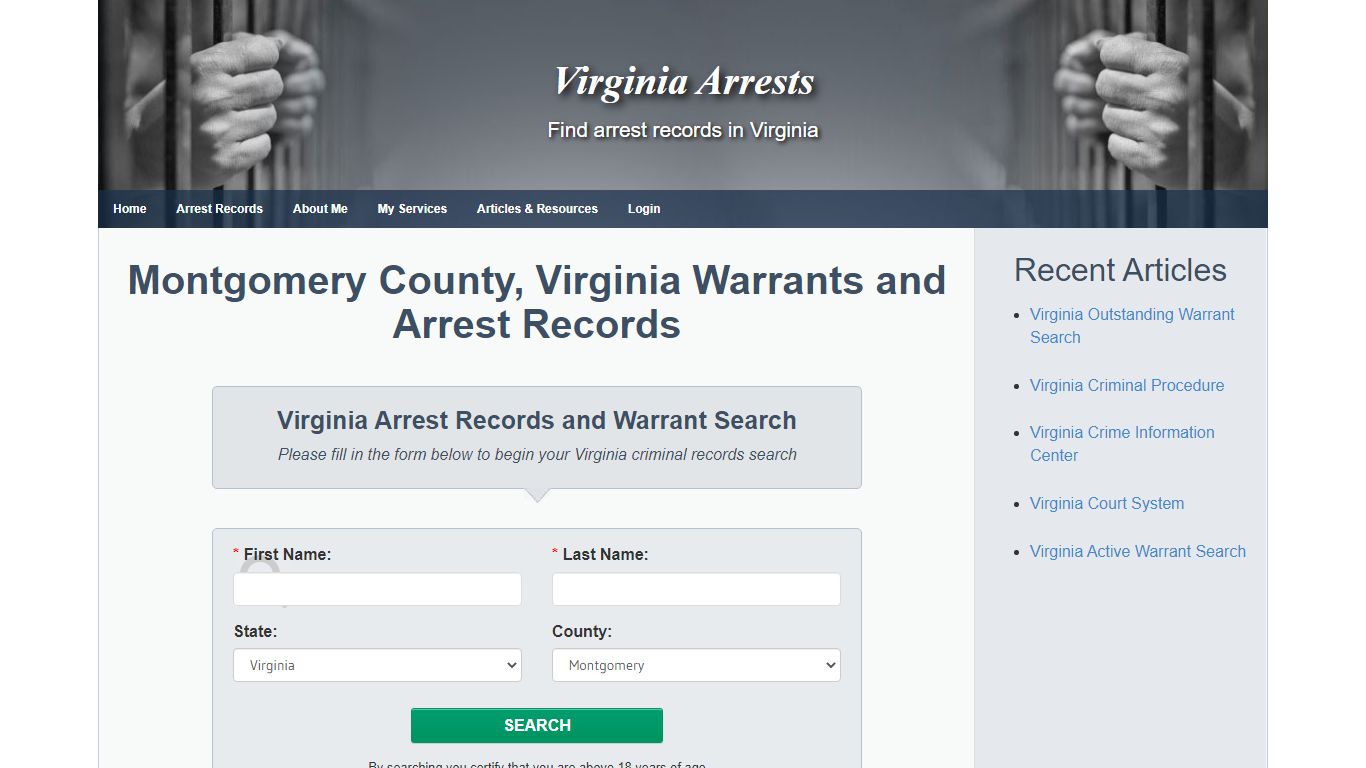 Montgomery County, Virginia Warrants and Arrest Records ...
